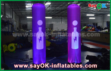 लोगो मुद्रण के साथ गुलाबी Inflatable प्रकाश सजावट / inflatable कॉलम
