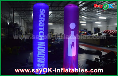 लोगो मुद्रण के साथ गुलाबी Inflatable प्रकाश सजावट / inflatable कॉलम