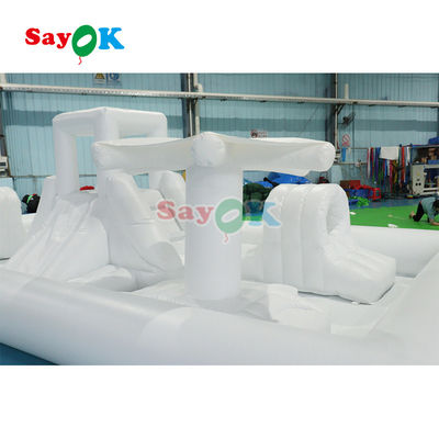 अनुकूलित वाणिज्यिक सॉफ्ट प्ले उपकरण सफेद स्प्लैश पैड inflatable पानी पार्क उछाल महल स्लाइड