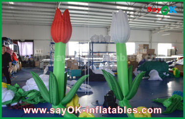 ऑक्सफोर्ड क्लॉथ कस्टम Inflatable उत्पाद, स्टेज सजावट के लिए एलईडी Inflatable डबल फूल