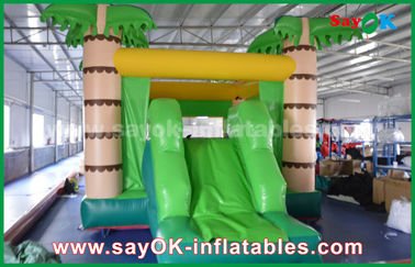 खेलने के लिए नारियल के पेड़ ग्रीन Inflatable बाउंसर हाउस अनुकूलित करें
