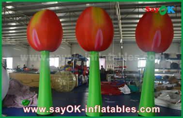 एलईडी लाइट के साथ स्टेज सजावट के लिए विशाल लाल Inflatable डबल फूल