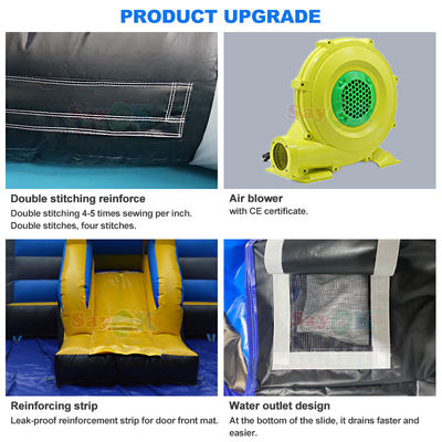 निः शुल्क 3 डी डिजाइन 0.55 मिमी पीवीसी लक्जरी क्रिसमस inflatable उछाल महल जिंजरब्रेड ब्लोअर के साथ उछाल घर