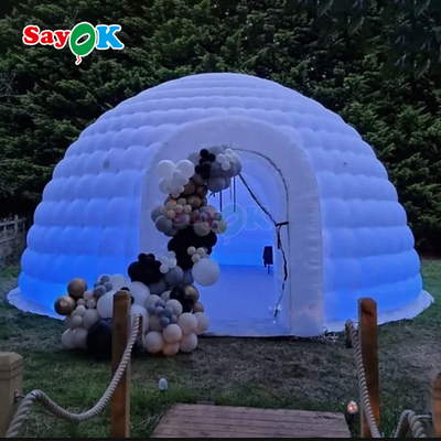 8 मीटर 26 फीट टिकाऊ ऑक्सफोर्ड कपड़े बड़े inflatable इग्लू गुंबद तम्बू हवा ब्लोअर के साथ