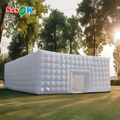 8 मीटर बड़े घन एयर टेंट एलईडी 80 लोग पार्टी इवेंट हवा ब्लोअर के साथ inflatable तम्बू