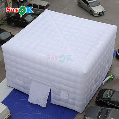 8 मीटर बड़े घन एयर टेंट एलईडी 80 लोग पार्टी इवेंट हवा ब्लोअर के साथ inflatable तम्बू