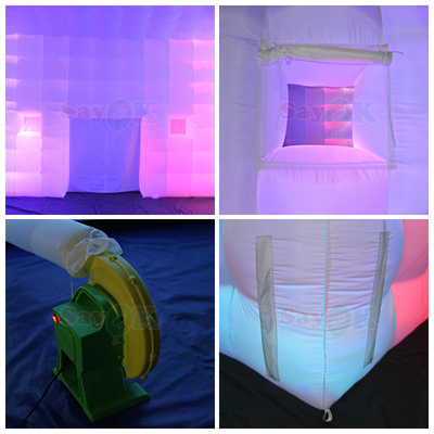 8m वर्ग कैंपिंग टेंट एलईडी 80 लोगों के लिए inflatable तम्बू आउटडोर पार्टी घटना