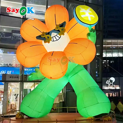 विज्ञापन सजावट के लिए अनुकूलित विशाल रोशनी inflatable समृद्ध फूल