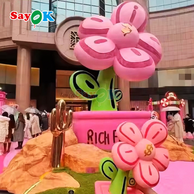 विज्ञापन सजावट के लिए अनुकूलित विशाल रोशनी inflatable समृद्ध फूल