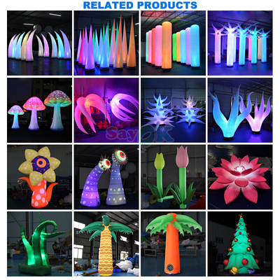 निः शुल्क 3 डी डिजाइन वाणिज्यिक विशाल inflatable समृद्ध फूल inflatables फूलों के बर्तन एलईडी प्रकाश के साथ