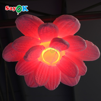 शादी की सजावट के लिए inflatables एलईडी लाइट लटकन inflatable कमल के फूल विज्ञापन मंच