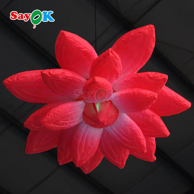 शादी की सजावट के लिए inflatables एलईडी लाइट लटकन inflatable कमल के फूल विज्ञापन मंच