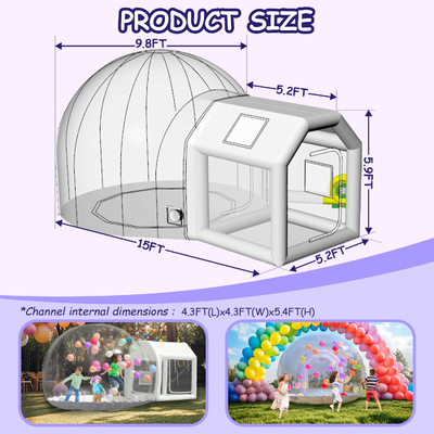 नई डिजाइन पोर्टेबल inflatable बुलबुला घर बच्चों की पार्टी बुलबुला गुब्बारा घर