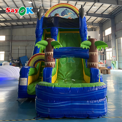 थोक कार्टून inflatable trampoline स्लाइड विशाल inflatable बाउंसर स्लाइड बड़े वयस्क inflatable पानी स्लाइड पूल के साथ