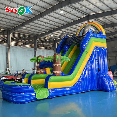 थोक कार्टून inflatable trampoline स्लाइड विशाल inflatable बाउंसर स्लाइड बड़े वयस्क inflatable पानी स्लाइड पूल के साथ