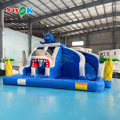 बड़े inflatable कॉम्बो स्लाइड शार्क inflatable पानी स्लाइड पूल वाणिज्यिक inflatable पानी स्लाइड थोक के लिए