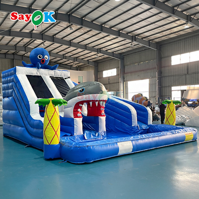 बड़े inflatable कॉम्बो स्लाइड शार्क inflatable पानी स्लाइड पूल वाणिज्यिक inflatable पानी स्लाइड थोक के लिए