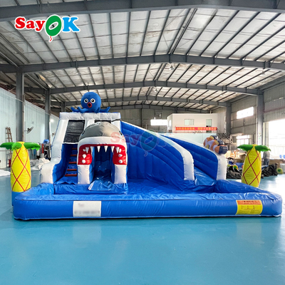 बड़े inflatable कॉम्बो स्लाइड शार्क inflatable पानी स्लाइड पूल वाणिज्यिक inflatable पानी स्लाइड थोक के लिए