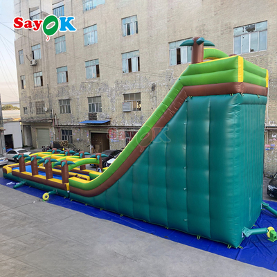 वाणिज्यिक ग्रेड inflatable पानी डबल स्लाइड पाम ट्री पानी स्लाइड बच्चों और वयस्कों के लिए inflatable