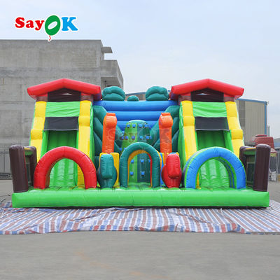इनडोर और आउटडोर के लिए रंगीन inflatable बाधा पाठ्यक्रम inflatable खेल खेल स्लाइड के साथ inflatable महल