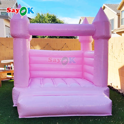 सायक गुलाबी inflatable छोटे उछाल घर सफेद inflatables जन्मदिन की पार्टी के लिए Boucy महल