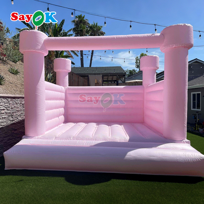 सायक गुलाबी inflatable छोटे उछाल घर सफेद inflatables जन्मदिन की पार्टी के लिए Boucy महल