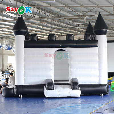 सायक सफेद और काला inflatable बाउंसी कैसल आउटडोर घटनाओं के लिए inflatable बाउंसी हाउस