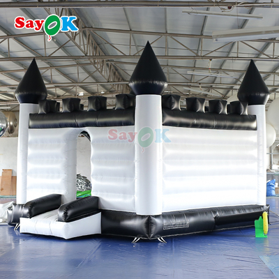 सायक सफेद और काला inflatable बाउंसी कैसल आउटडोर घटनाओं के लिए inflatable बाउंसी हाउस