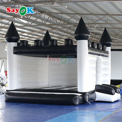 सायक सफेद और काला inflatable बाउंसी कैसल आउटडोर घटनाओं के लिए inflatable बाउंसी हाउस