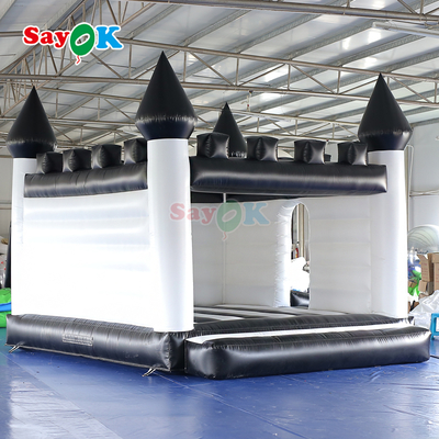 सायक सफेद और काला inflatable बाउंसी कैसल आउटडोर घटनाओं के लिए inflatable बाउंसी हाउस