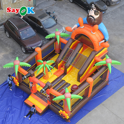 सैयोक समुद्री डाकू जहाज वाणिज्यिक उछाल घर स्लाइड के साथ कंबो inflatable bouncer