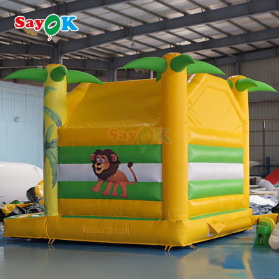 सायक 4 एम किड्स Inflatable Bounce House पशु मुद्रण Inflatable Child Bouncer छोटा Inflatable Bouncy Castle