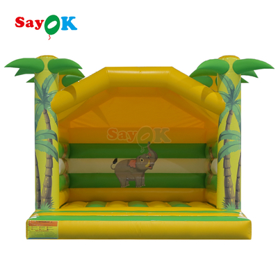 सायक 4 एम किड्स Inflatable Bounce House पशु मुद्रण Inflatable Child Bouncer छोटा Inflatable Bouncy Castle