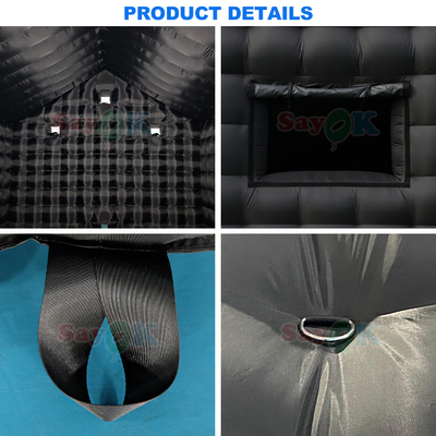 सायक 26 फुट पोर्टेबल inflatable नाइट क्लब आउटडोर पार्टी inflatable डिस्को टेंट लाइट के साथ काले नाइट क्लब