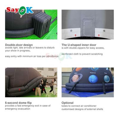Sayok 100% Blackout Flame Retardant Portable Inflatable Planetarium Dome Tent for School Astronomy Education