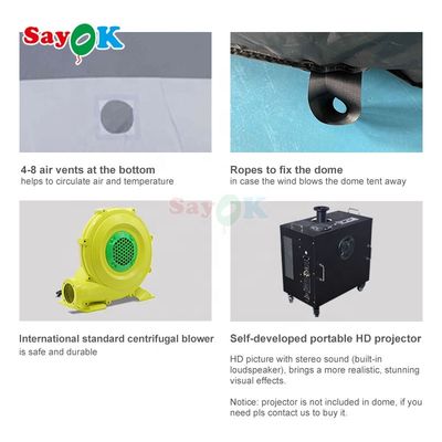 Sayok 100% Blackout Flame Retardant Portable Inflatable Planetarium Dome Tent for School Astronomy Education