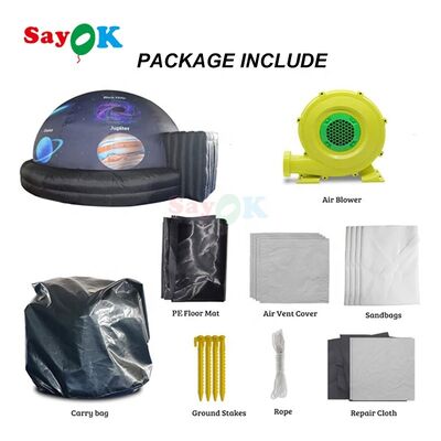Sayok फ्री 3D डिजाइन 5 मीटर फ्लावर अप प्लेनेटारियम टेंट पोर्टेबल inflatable प्रोजेक्शन स्कूलों के लिए गुंबद बच्चों