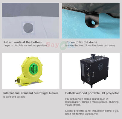 स्कूलों के लिए सैयोक 6 मीटर डिजिटल प्रिंटिंग मोबाइल प्लैनेटारियम डोम पोर्टेबल inflatable खगोल विज्ञान तम्बू