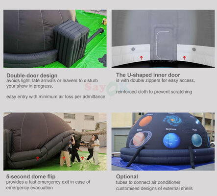 स्कूल शिक्षा के लिए सायक पोर्टेबल inflatable Planetarium Dome 5M 6M 7M 8M 9M 10M व्यास