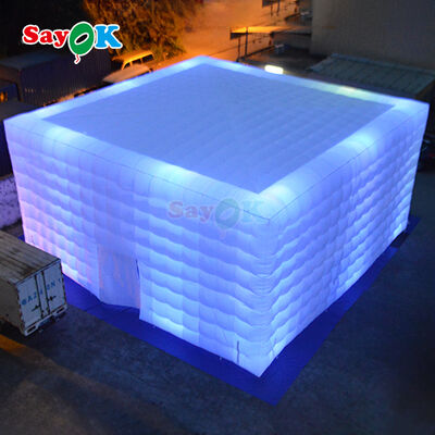 Sayok Customized 100 People White Oxford Fabric Cube Event LED Tents Inflatable Party Tent for Sale