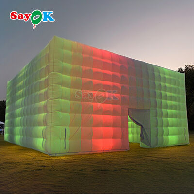 Sayok 100 People Capacity Blow up Party Event Club Tents Inflatable Tent with Colorful LED Lights