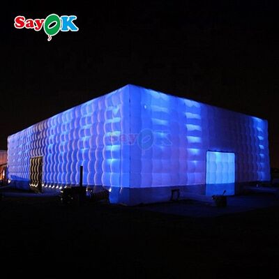 Sayok 20x10m Portable Waterproof Oxford Fabric LED Lighted Inflatable Cube Tent for Party Event Club Rental