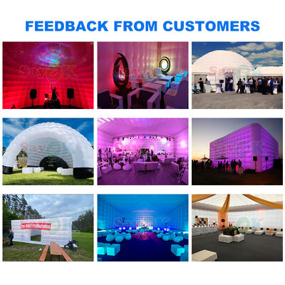 Sayok 20x10m Portable Waterproof Oxford Fabric LED Lighted Inflatable Cube Tent for Party Event Club Rental