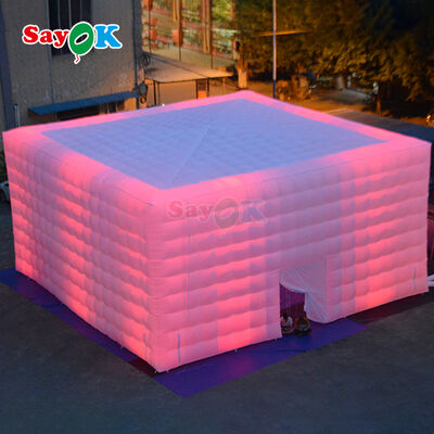 Sayok Free 3D Design Oxford Cloth 10x10m Large Cube Outdoor Event Party Inflatable Tent with LED Light and Blower