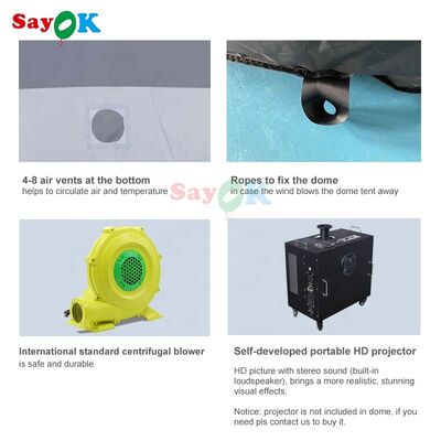 सैयोक स्कूल खगोल विज्ञान inflatable प्रक्षेपण गुंबद तम्बू inflatable प्रक्षेपण तारामंडल तम्बू तारामंडल गुंबद