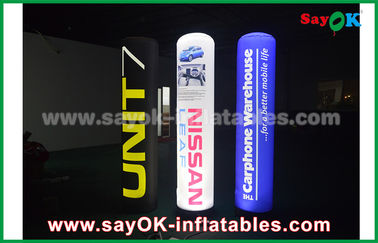 190T नायलॉन कपड़ा Inflatable प्रकाश सजावट, एलईडी प्रकाश के साथ 2 मीटर विज्ञापन Inflatable स्तंभ