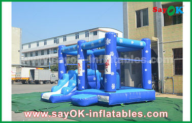 इनडोर inflatable स्लाइड अनुकूलित 0.55 मिमी पीवीसी टारपॉलिन Inflatable Bouncy Castle बच्चों के लिए जमे हुए बाधा पाठ्यक्रम