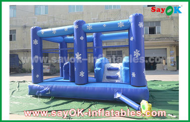इनडोर inflatable स्लाइड अनुकूलित 0.55 मिमी पीवीसी टारपॉलिन Inflatable Bouncy Castle बच्चों के लिए जमे हुए बाधा पाठ्यक्रम