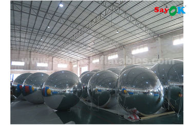 स्वर्ण दर्पण गेंद हल्के चांदी की दीया 2 मीटर विज्ञापन के लिए inflatable गुब्बारा ले जाने के लिए आसान