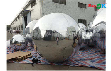 स्वर्ण दर्पण गेंद हल्के चांदी की दीया 2 मीटर विज्ञापन के लिए inflatable गुब्बारा ले जाने के लिए आसान